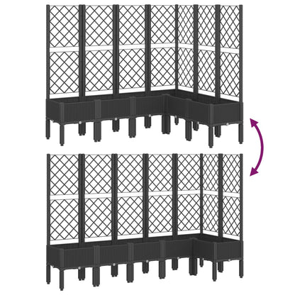 Garden Planter with Trellis Black 160x120x142 cm PP