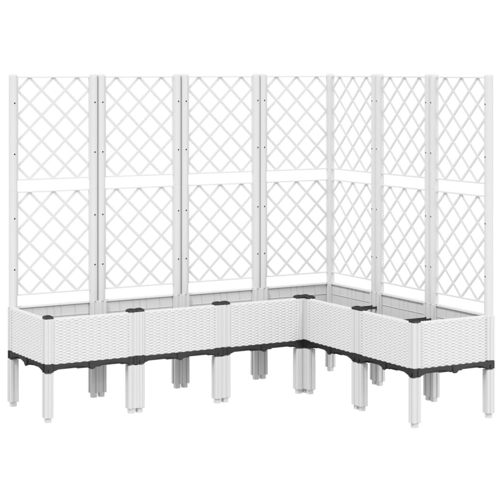 Garden Planter with Trellis White 160x120x142 cm PP