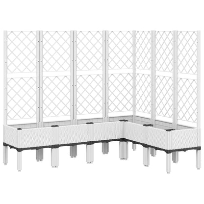 Garden Planter with Trellis White 160x120x142 cm PP