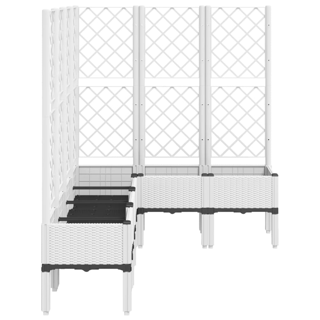 Garden Planter with Trellis White 160x120x142 cm PP