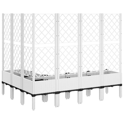 Garden Planter with Trellis White 160x120x142 cm PP