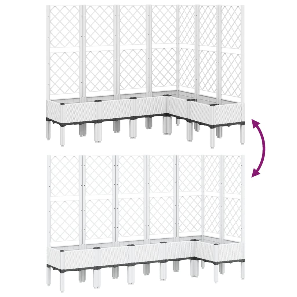 Garden Planter with Trellis White 160x120x142 cm PP