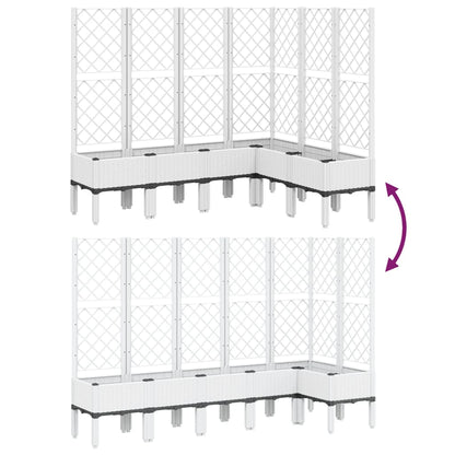 Garden Planter with Trellis White 160x120x142 cm PP