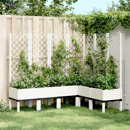 Garden Planter with Trellis White 160x120x142 cm PP