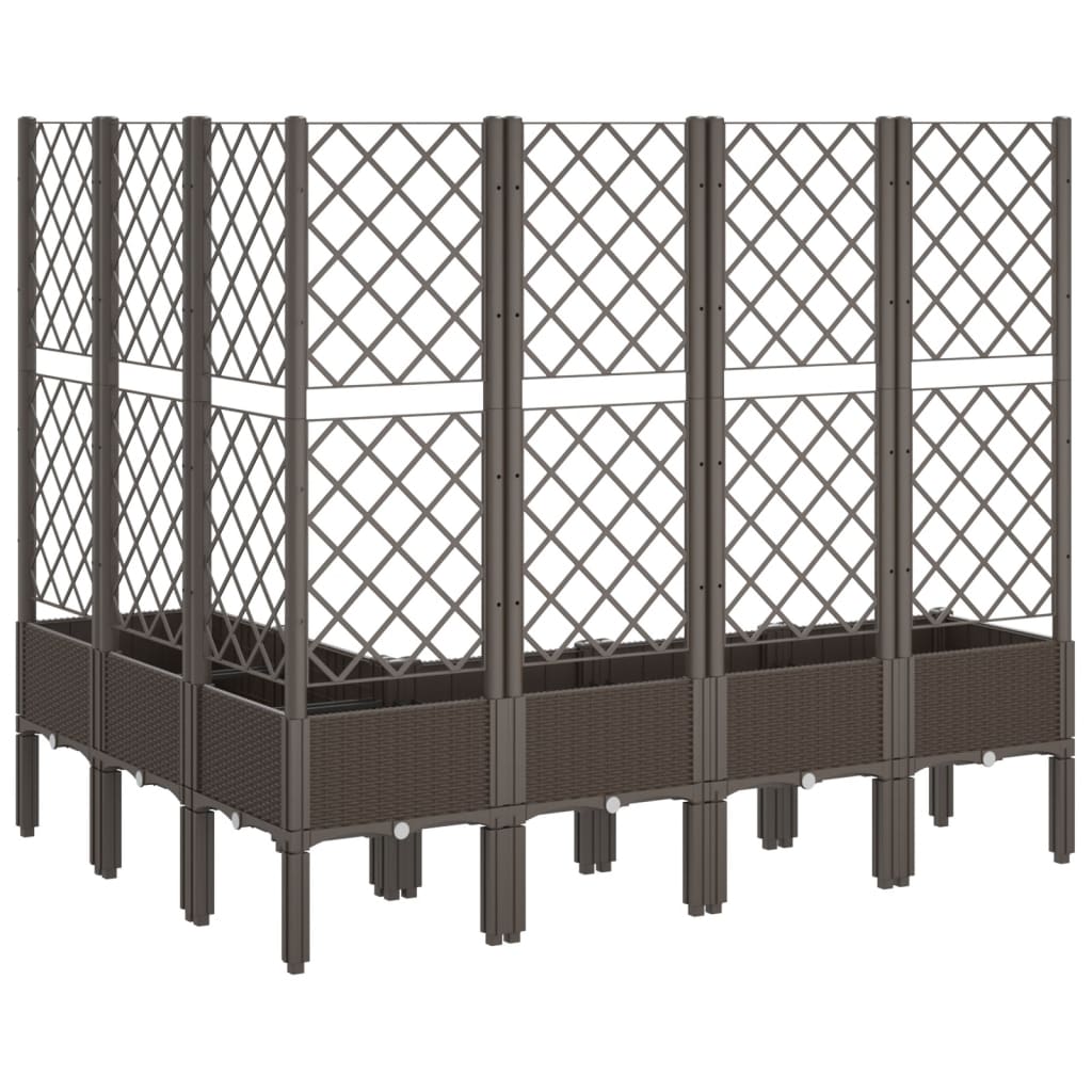 Garden Planter with Trellis Brown 160x120x142 cm PP