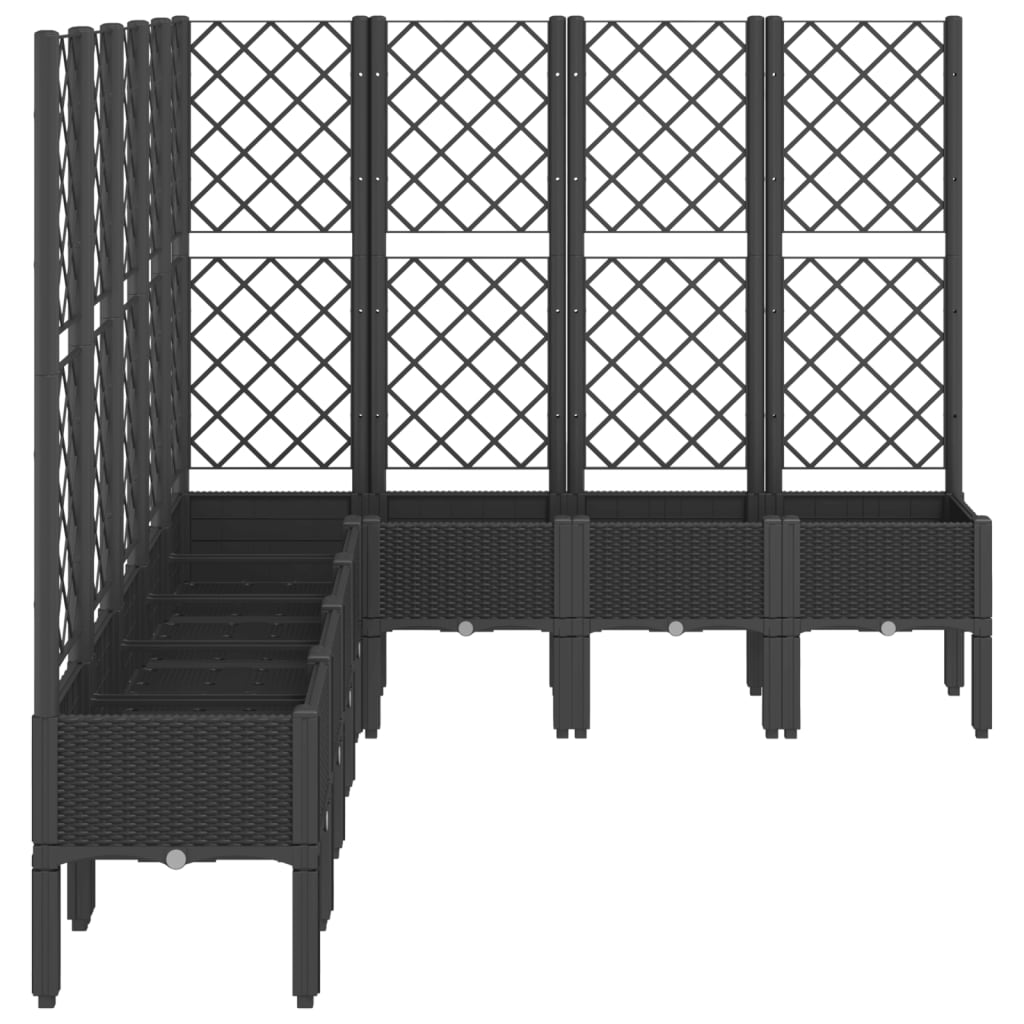 Garden Planter with Trellis Black 200x160x142 cm PP