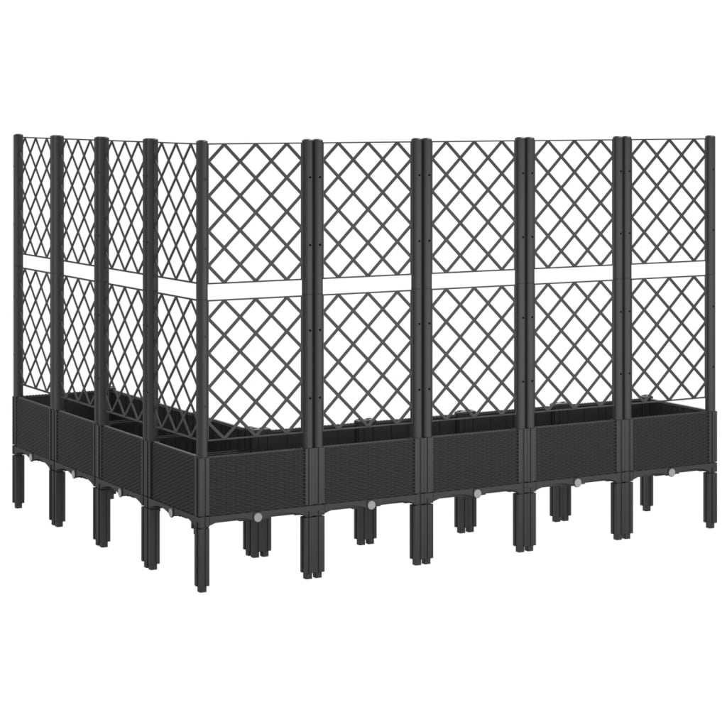 Garden Planter with Trellis Black 200x160x142 cm PP