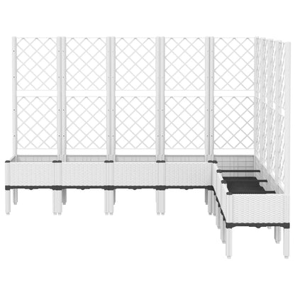 Garden Planter with Trellis White 200x160x142 cm PP