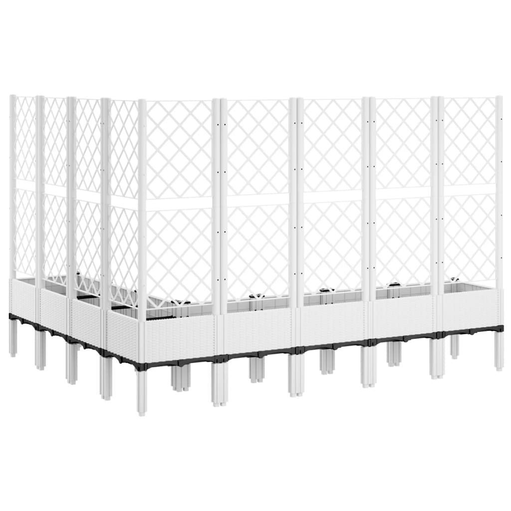 Garden Planter with Trellis White 200x160x142 cm PP