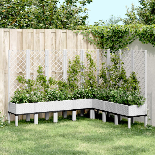 Garden Planter with Trellis White 200x160x142 cm PP