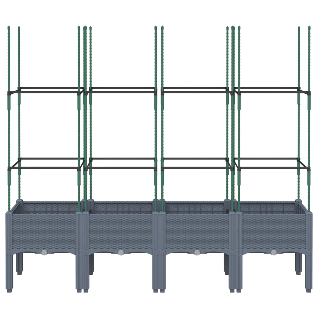 Garden Planter with Trellis Blue Grey 160x40x142.5 cm PP