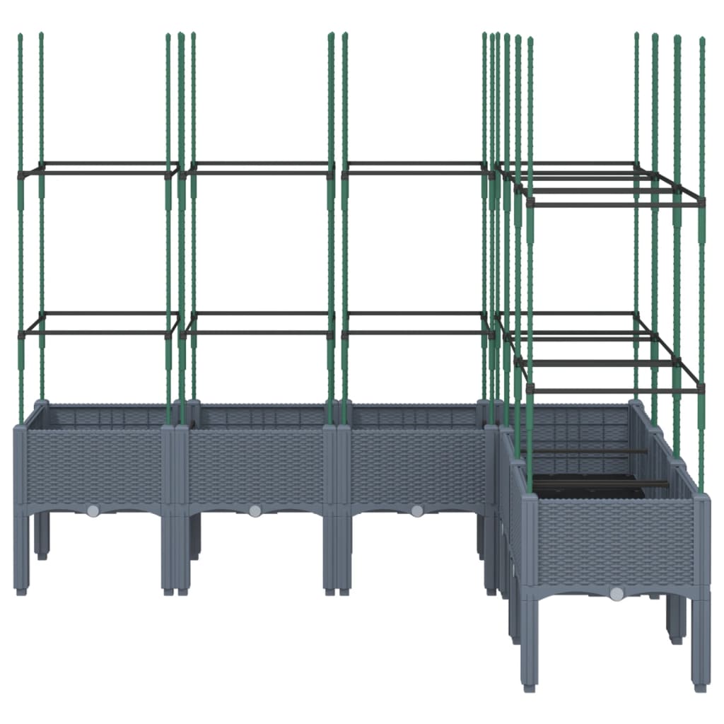 Garden Planter with Trellis Blue Grey 160x120x142.5 cm PP