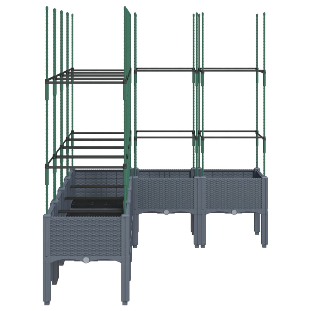 Garden Planter with Trellis Blue Grey 160x120x142.5 cm PP