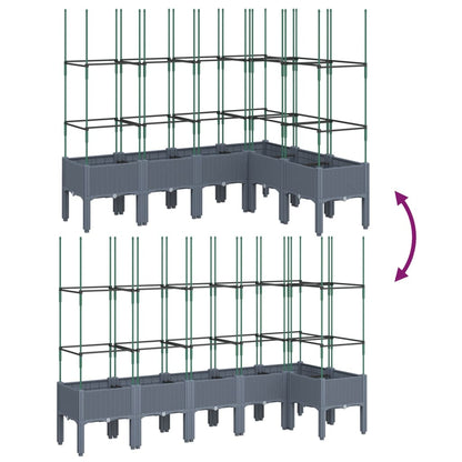 Garden Planter with Trellis Blue Grey 160x120x142.5 cm PP