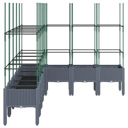 Garden Planter with Trellis Blue Grey 200x160x142.5 cm PP