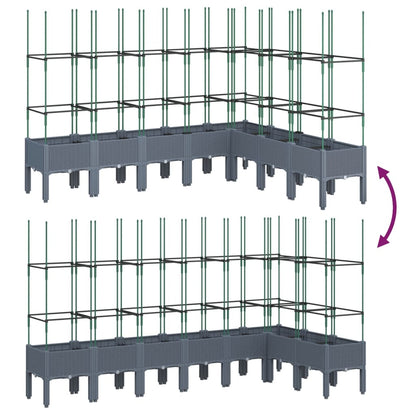 Garden Planter with Trellis Blue Grey 200x160x142.5 cm PP