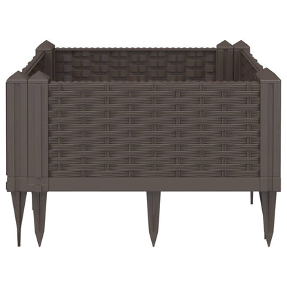 Garden Planter with Pegs Brown 42.5x42.5x28.5 cm PP