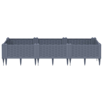 Garden Planter with Pegs Blue Grey 125x40x28.5 cm PP