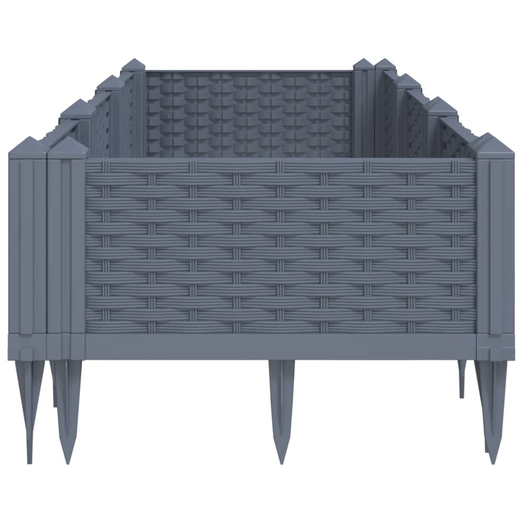 Garden Planter with Pegs Blue Grey 125x40x28.5 cm PP