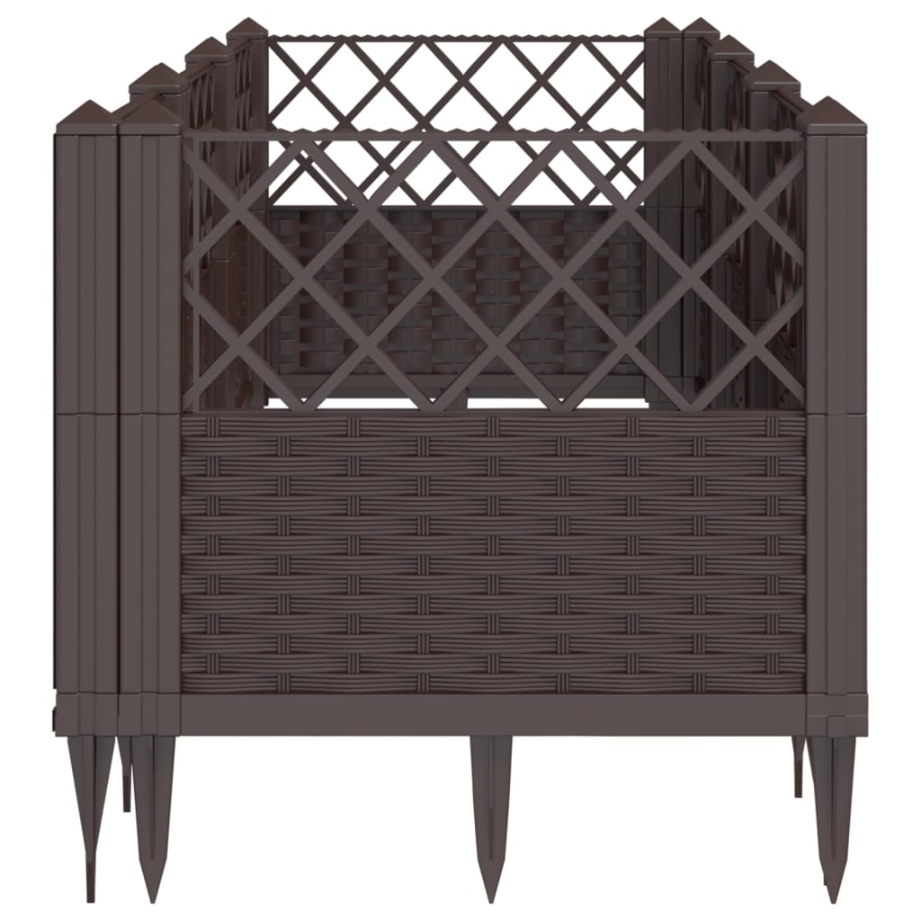 Garden Planter with Pegs Brown 123.5x43.5x43.5 cm PP