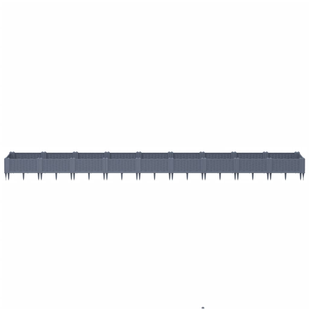 Garden Planter with Pegs Blue Grey 362.5x42.5x28.5 cm PP