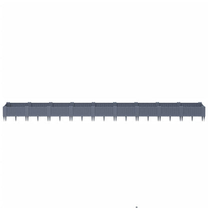 Garden Planter with Pegs Blue Grey 362.5x42.5x28.5 cm PP