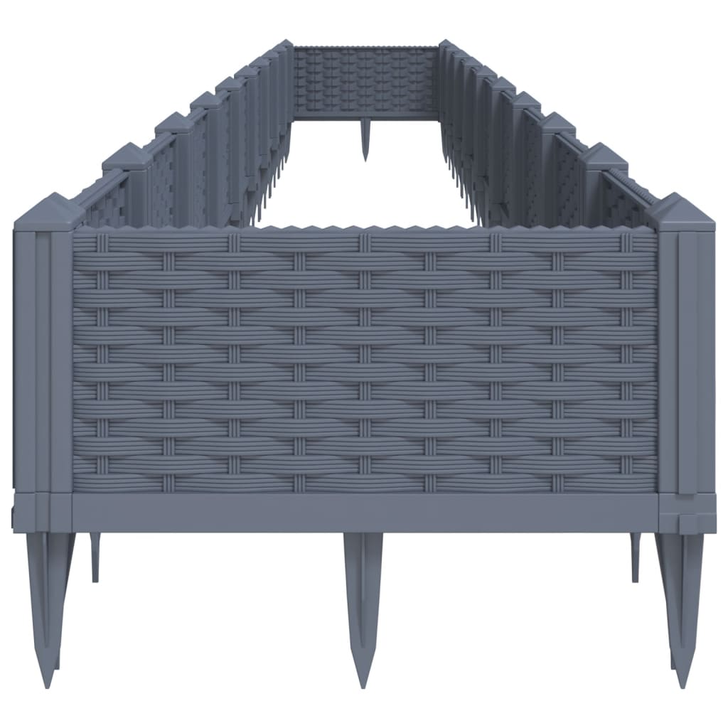 Garden Planter with Pegs Blue Grey 362.5x42.5x28.5 cm PP