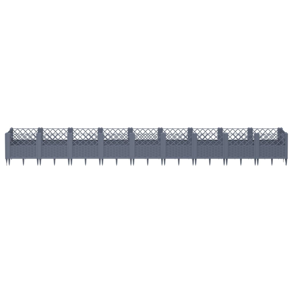 Garden Planter with Pegs Blue Grey 363.5x43.5x43.5 cm PP