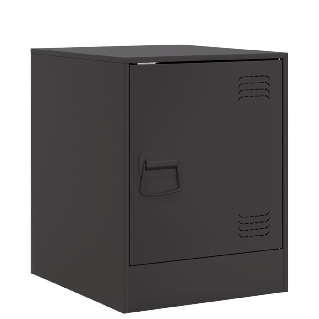 Bedside Cabinet Black 34.5x39x44 cm Steel