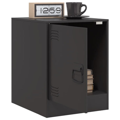 Bedside Cabinet Black 34.5x39x44 cm Steel