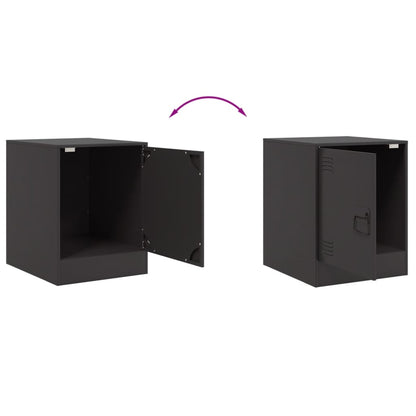 Bedside Cabinet Black 34.5x39x44 cm Steel