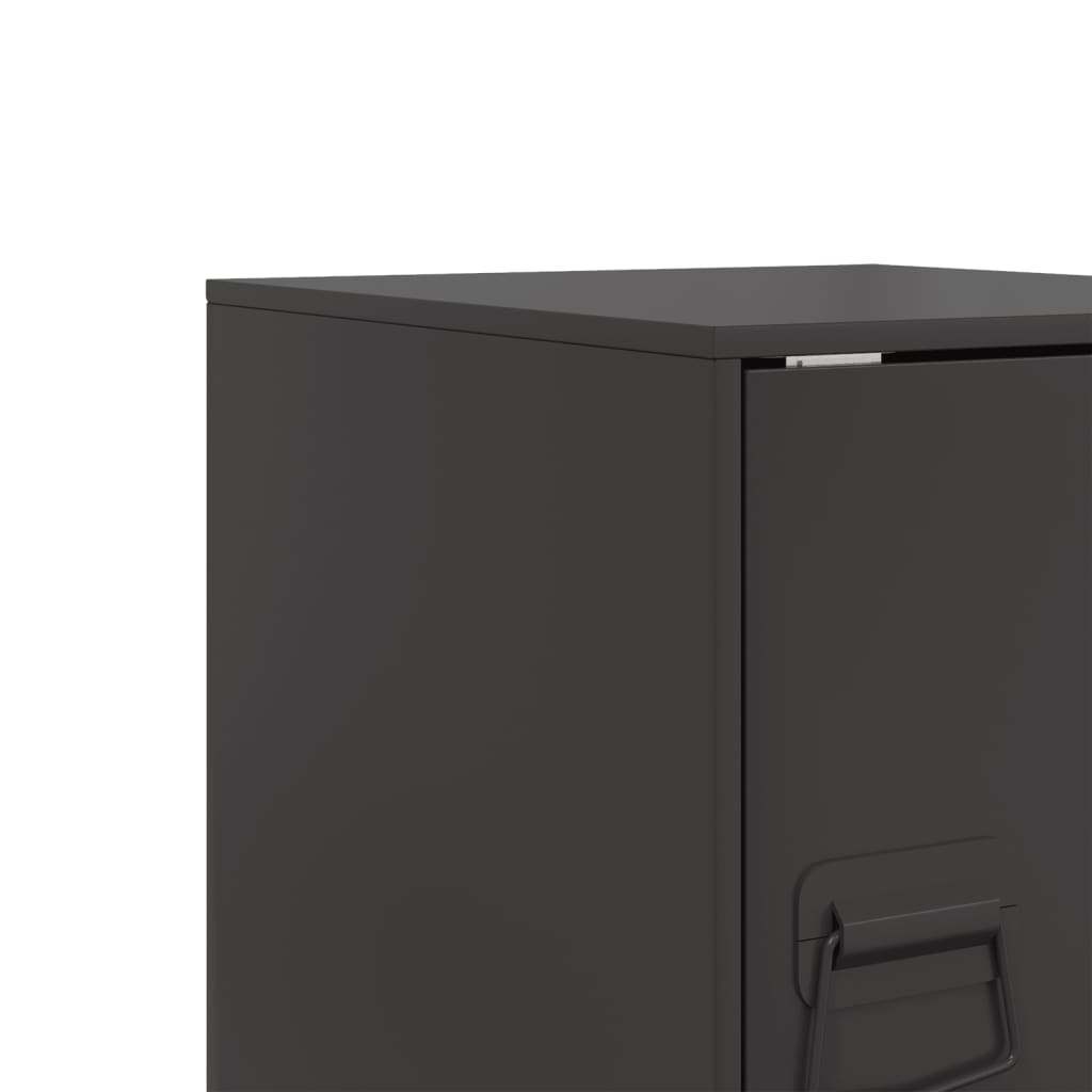 Bedside Cabinet Black 34.5x39x44 cm Steel