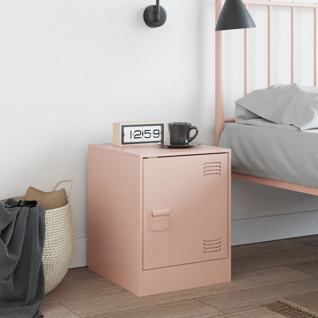 Bedside Cabinet Pink 34.5x39x44 cm Steel