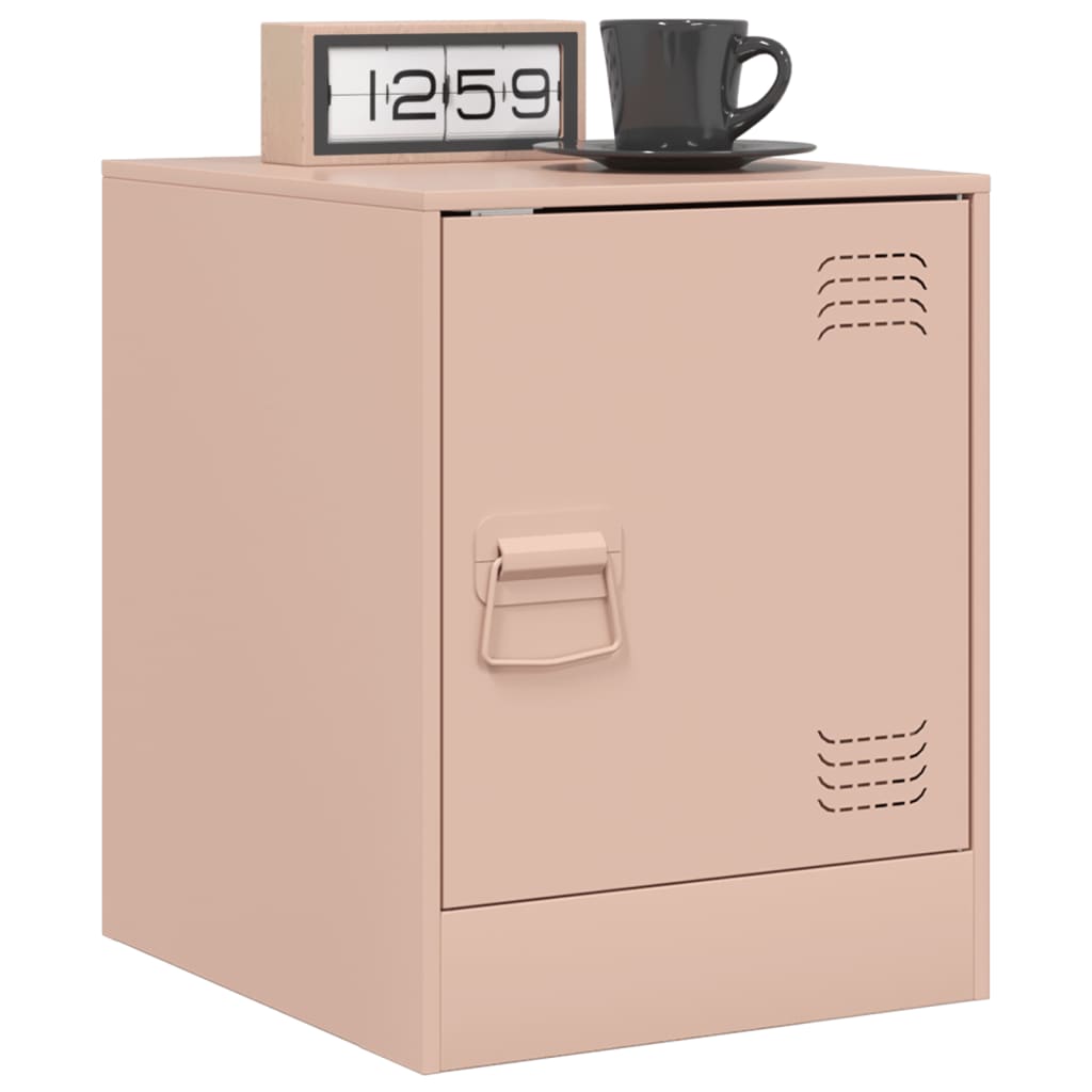 Bedside Cabinet Pink 34.5x39x44 cm Steel