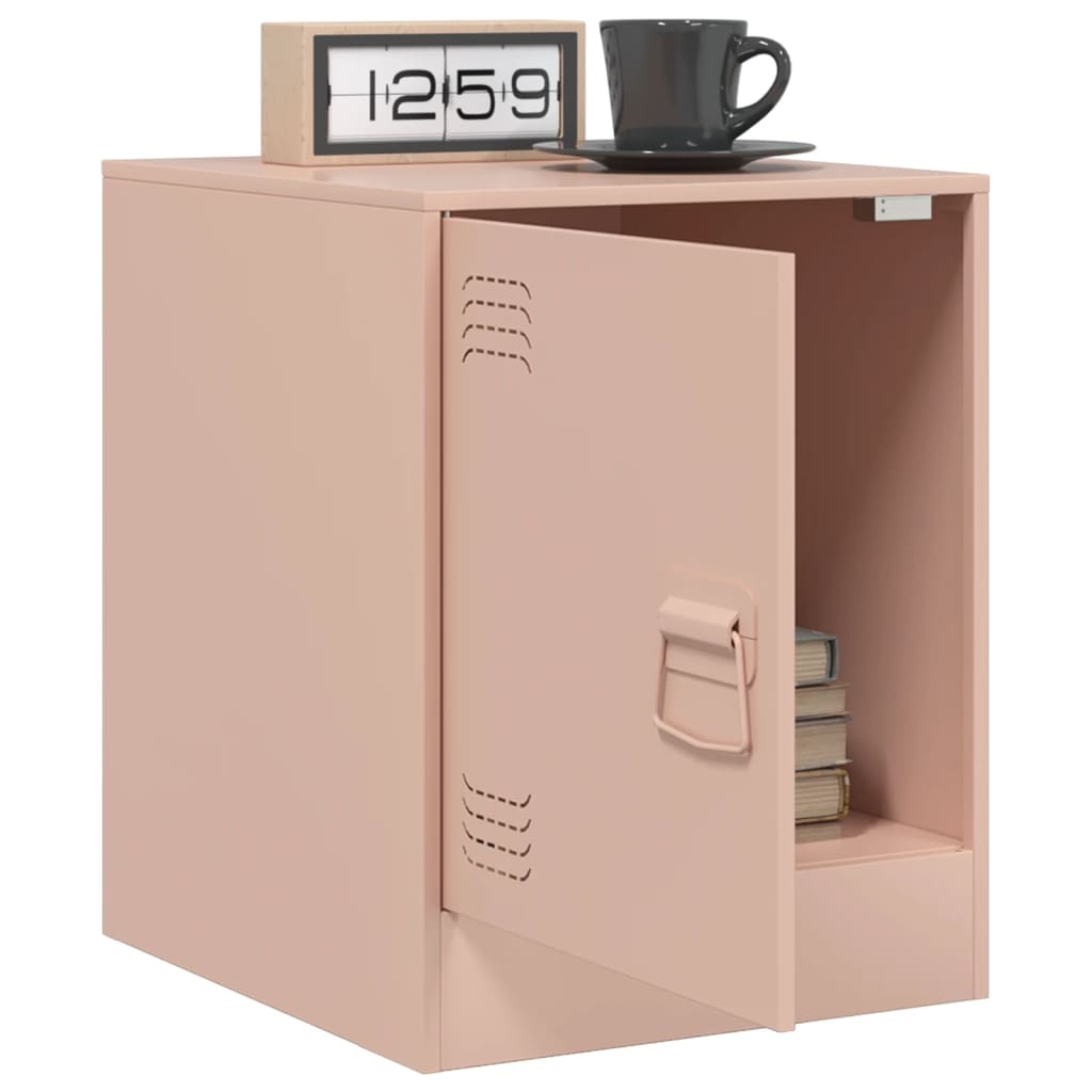 Bedside Cabinet Pink 34.5x39x44 cm Steel