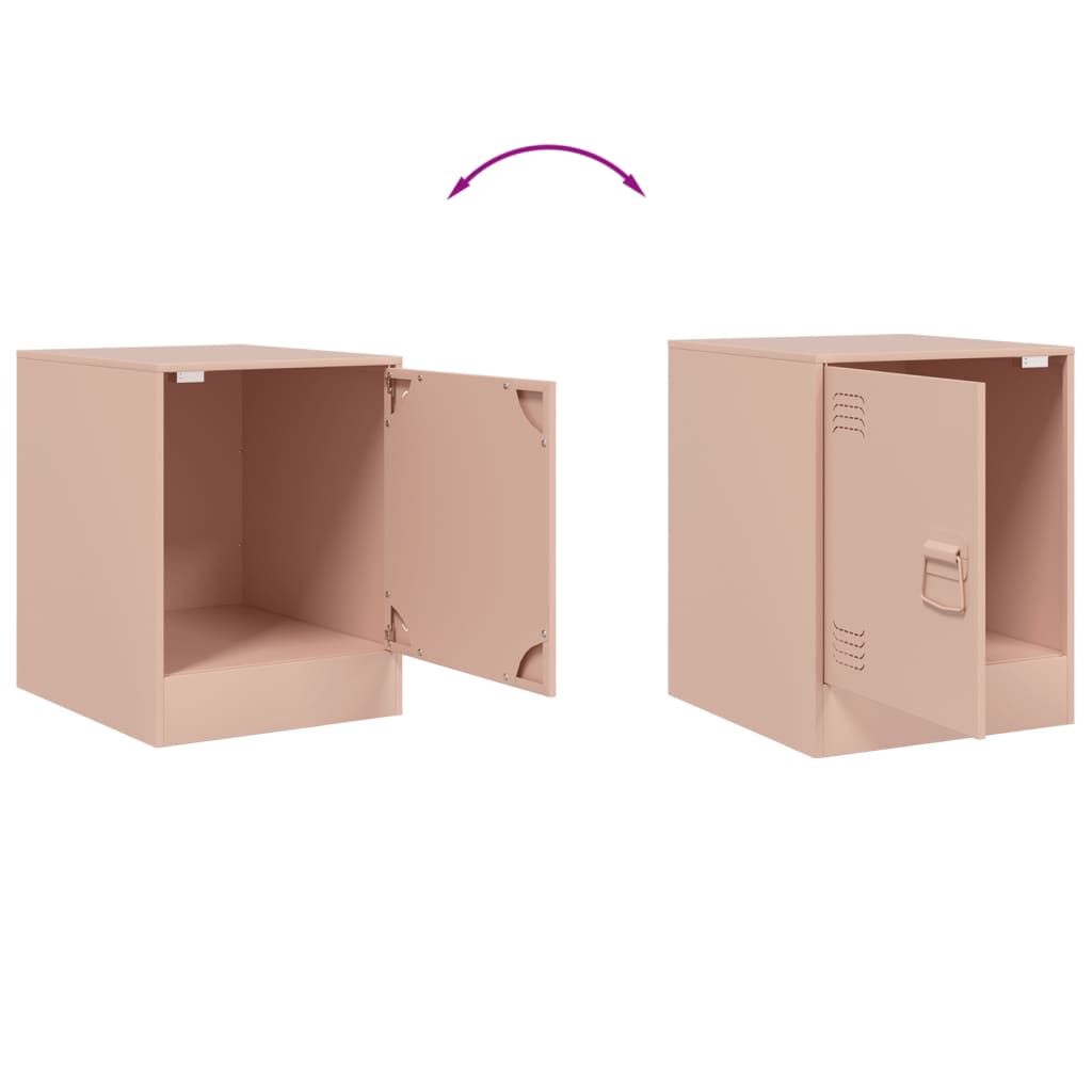 Bedside Cabinet Pink 34.5x39x44 cm Steel