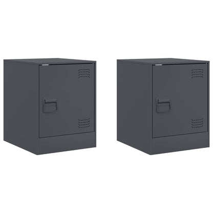 Bedside Cabinets 2 pcs Anthracite 34.5x39x44 cm Steel