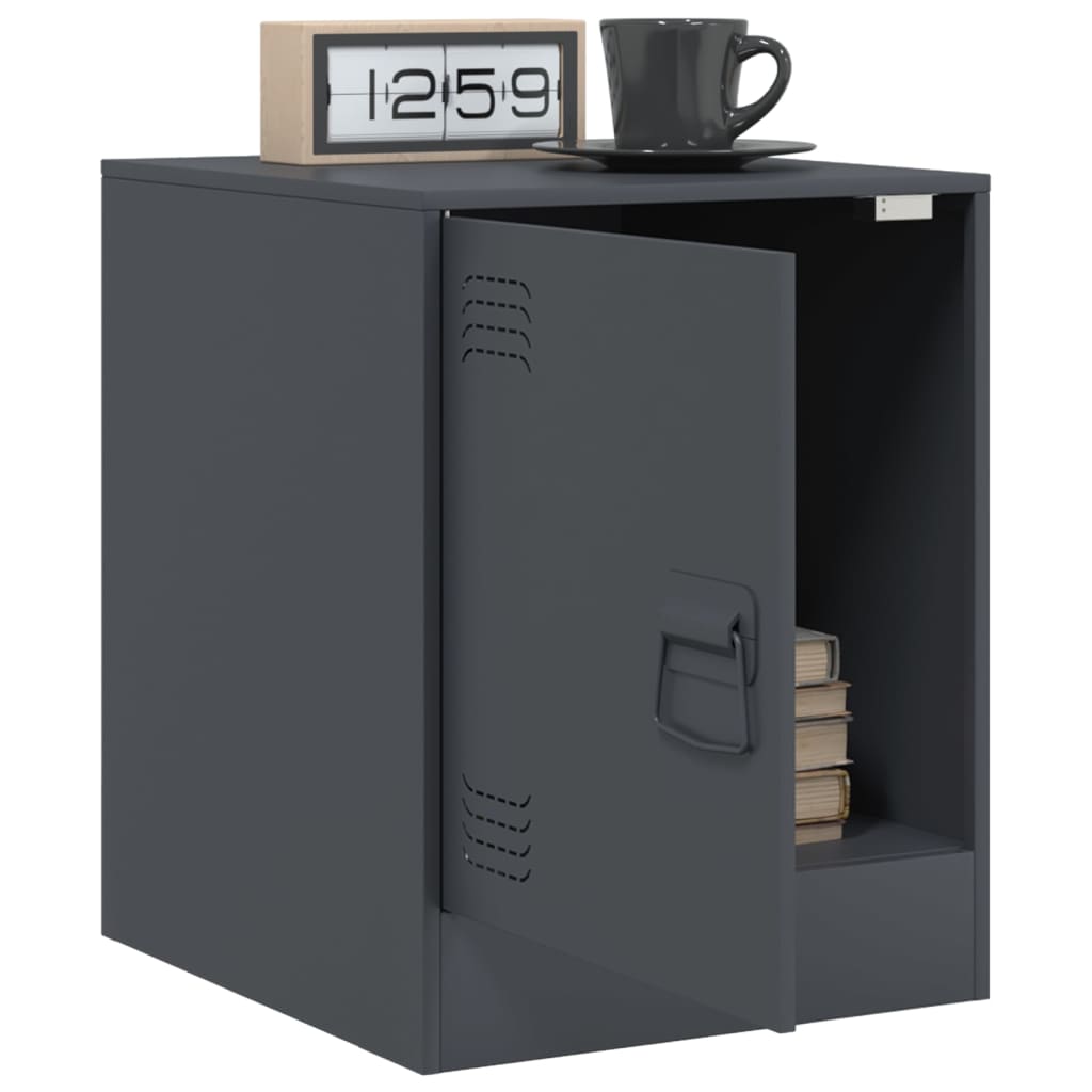 Bedside Cabinets 2 pcs Anthracite 34.5x39x44 cm Steel