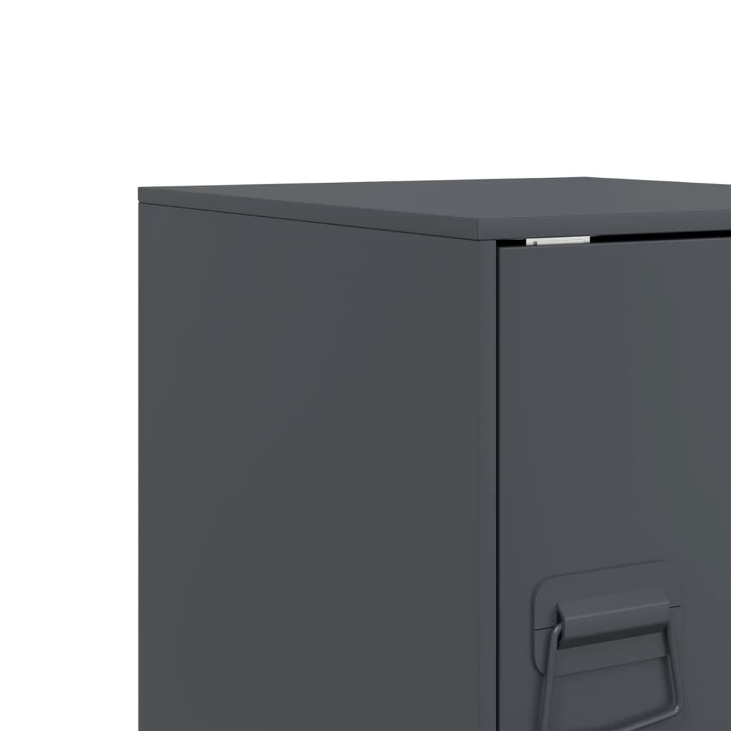 Bedside Cabinets 2 pcs Anthracite 34.5x39x44 cm Steel