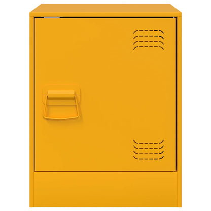 Bedside Cabinets 2 pcs Mustard Yellow 34.5x39x44 cm Steel