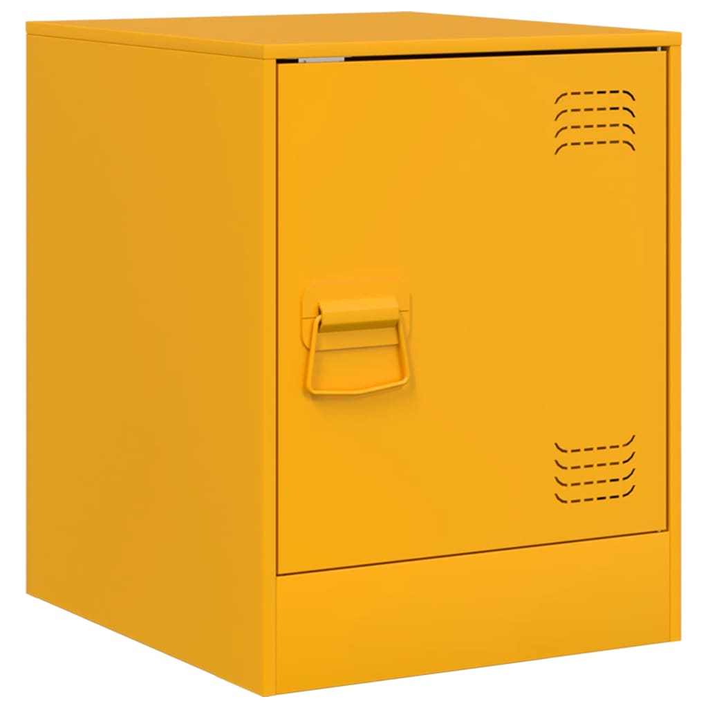 Bedside Cabinets 2 pcs Mustard Yellow 34.5x39x44 cm Steel