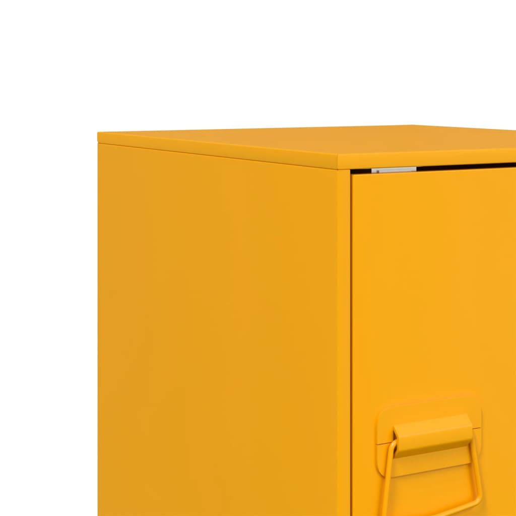 Bedside Cabinets 2 pcs Mustard Yellow 34.5x39x44 cm Steel