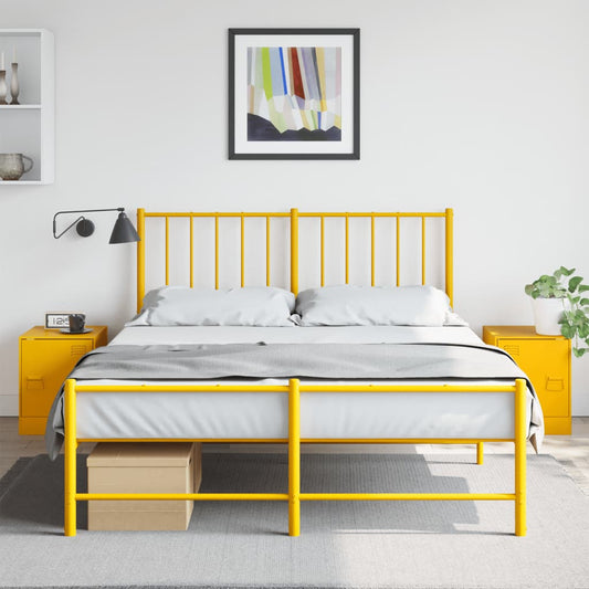 Bedside Cabinets 2 pcs Mustard Yellow 34.5x39x44 cm Steel