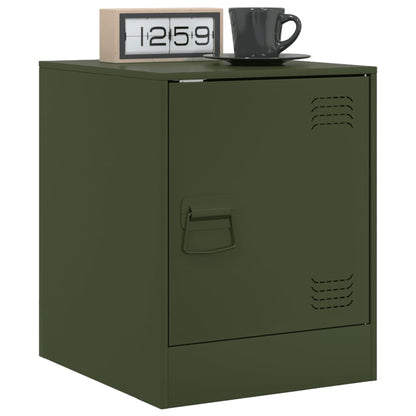 Bedside Cabinet Olive Green 34.5x39x44 cm Steel