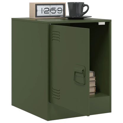 Bedside Cabinet Olive Green 34.5x39x44 cm Steel