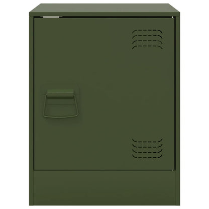 Bedside Cabinets 2 pcs Olive Green 34.5x39x44 cm Steel