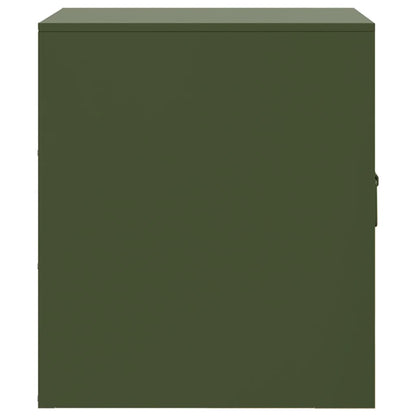 Bedside Cabinets 2 pcs Olive Green 34.5x39x44 cm Steel