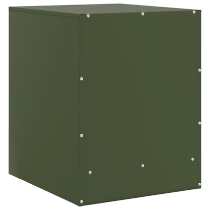 Bedside Cabinets 2 pcs Olive Green 34.5x39x44 cm Steel