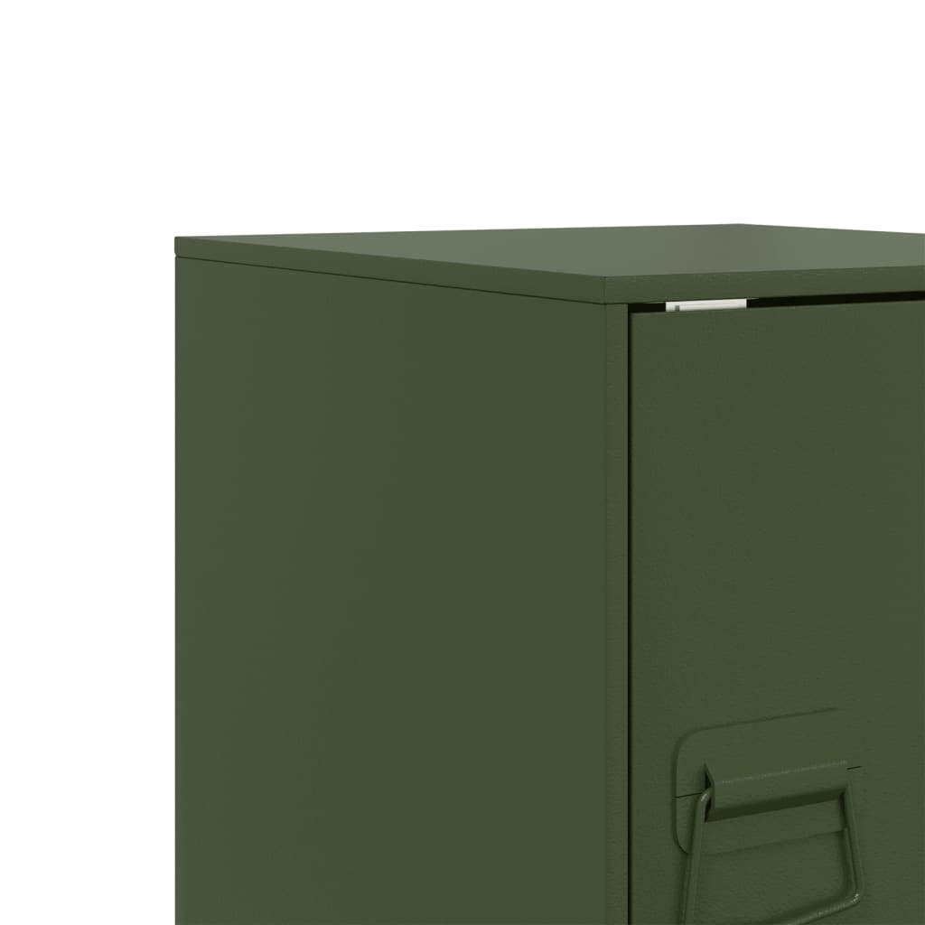 Bedside Cabinets 2 pcs Olive Green 34.5x39x44 cm Steel