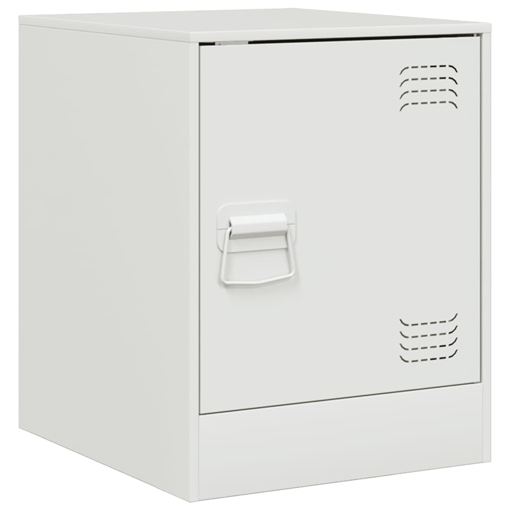 Bedside Cabinet White 34.5x39x44 cm Steel